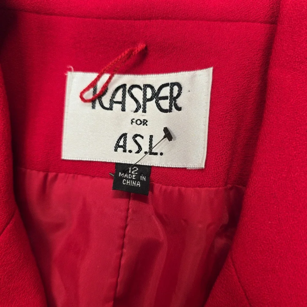 Kasper For ASL Red Button Front Blazer Women's Size 12‎